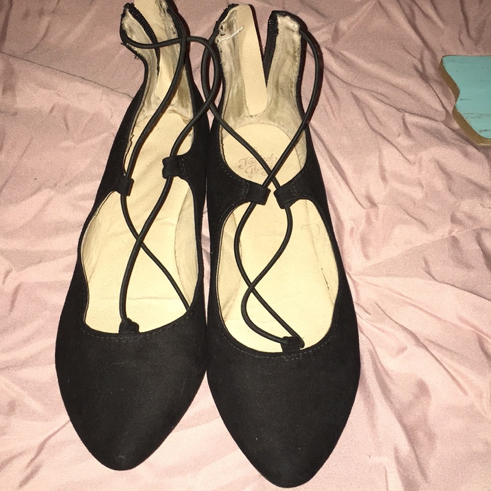 Laced up flats
